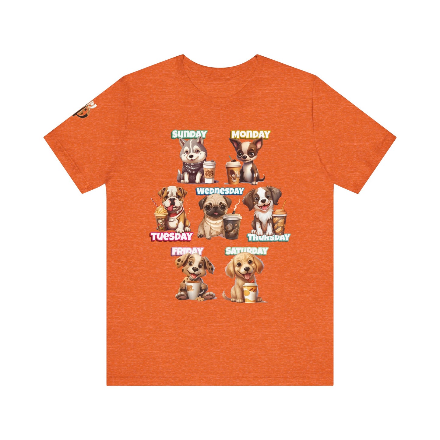 Cute Dog Themed Tee with Days of the Week, Pet Lover Gift, Animal Print Shirt, Fun Casual Wear, Dog Owner Apparel
