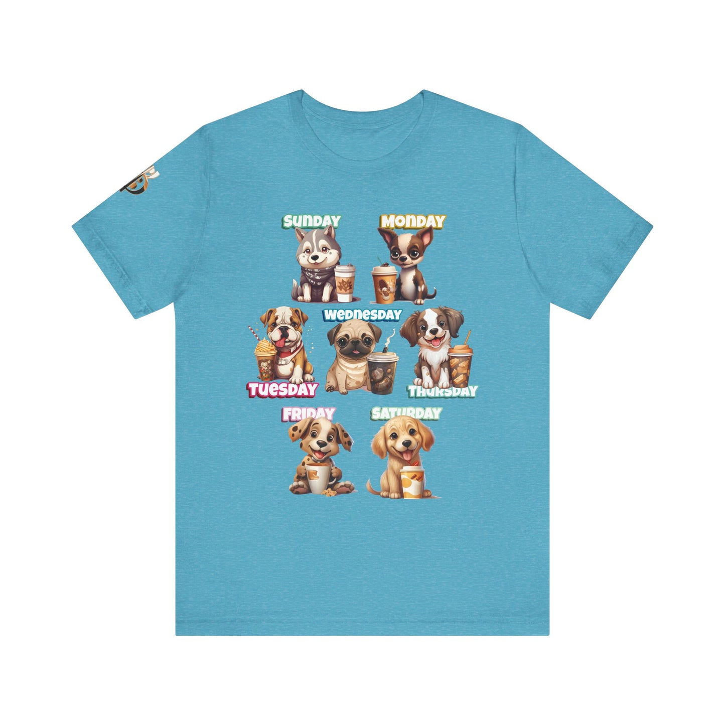 Cute Dog Themed Tee with Days of the Week, Pet Lover Gift, Animal Print Shirt, Fun Casual Wear, Dog Owner Apparel